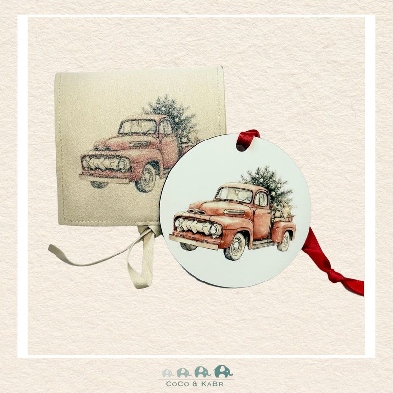 Christmas Ornament (MDF) - Vintage Red Truck (Made to Order), CoCo & KaBri Children's Boutique