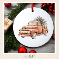 Christmas Ornament (MDF) - Vintage Red Truck (Made to Order), CoCo & KaBri Children's Boutique