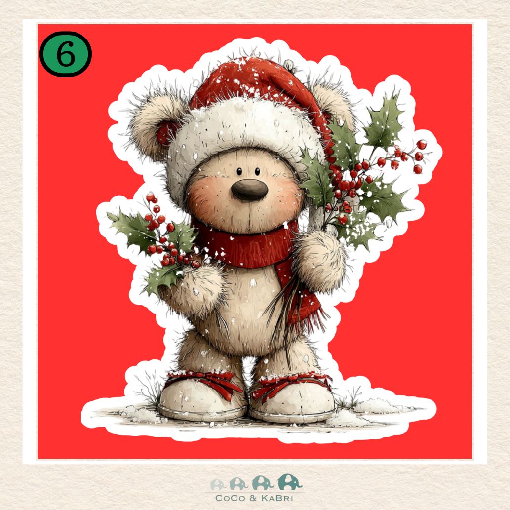 Christmas Stickers 1.5" Wide, CoCo & KaBri Children's Boutique