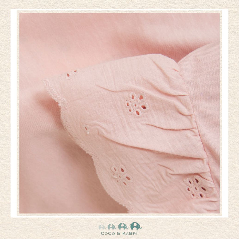 Creamie Girls Light Pink Shirt featuring a soft cotton-blend fabric and a clean Scandinavian-inspired silhouette Close up view