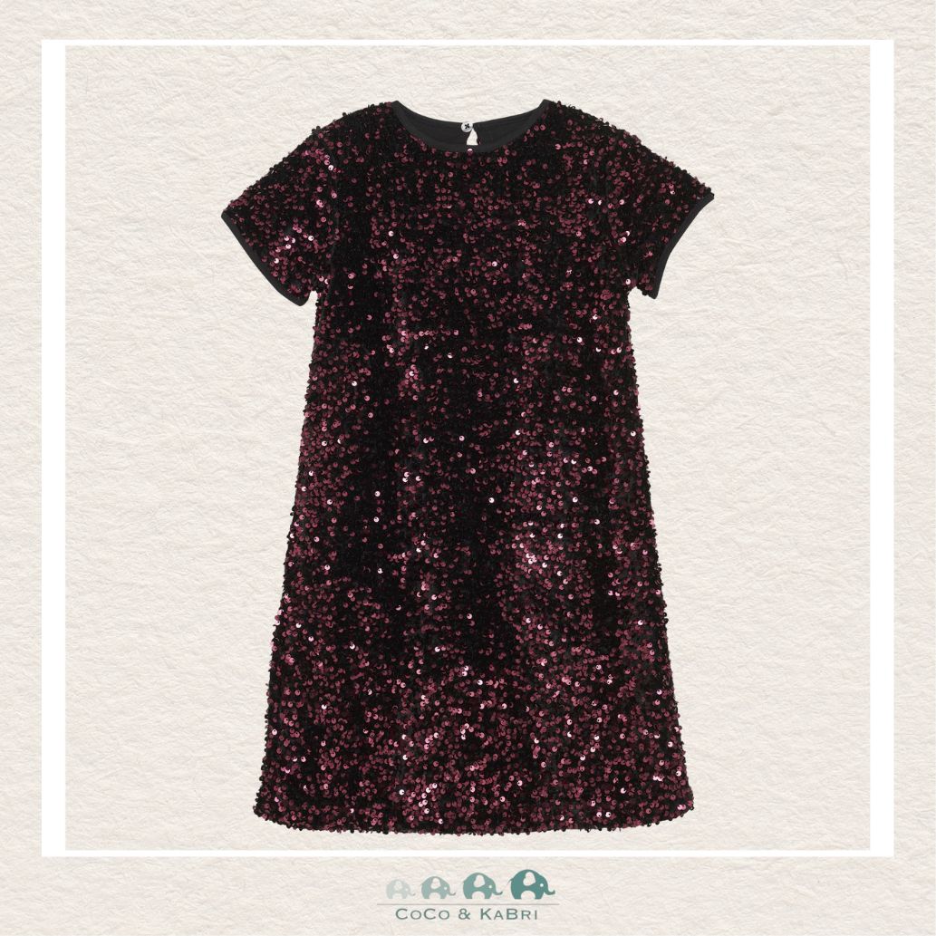 Creamie: Velour Sequin Dress - Vineyard Wine, CoCo & KaBri Children's Boutique