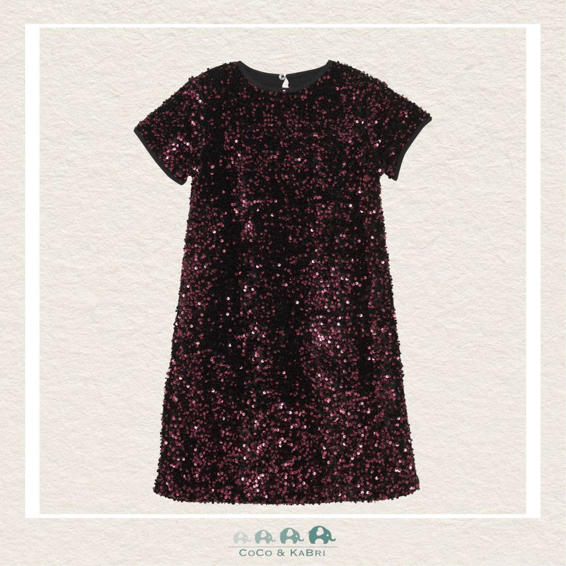 Creamie: Velour Sequin Dress - Vineyard Wine, CoCo & KaBri Children's Boutique