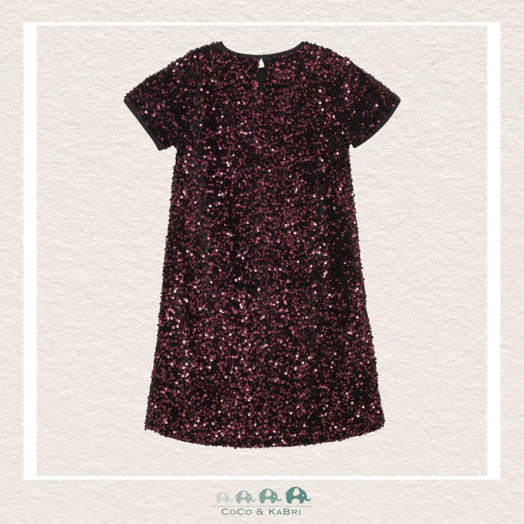 Creamie: Velour Sequin Dress - Vineyard Wine, CoCo & KaBri Children's Boutique