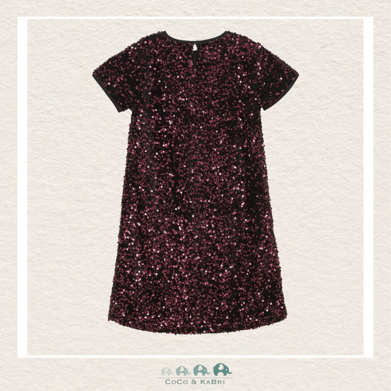 Creamie: Velour Sequin Dress - Vineyard Wine, CoCo & KaBri Children's Boutique