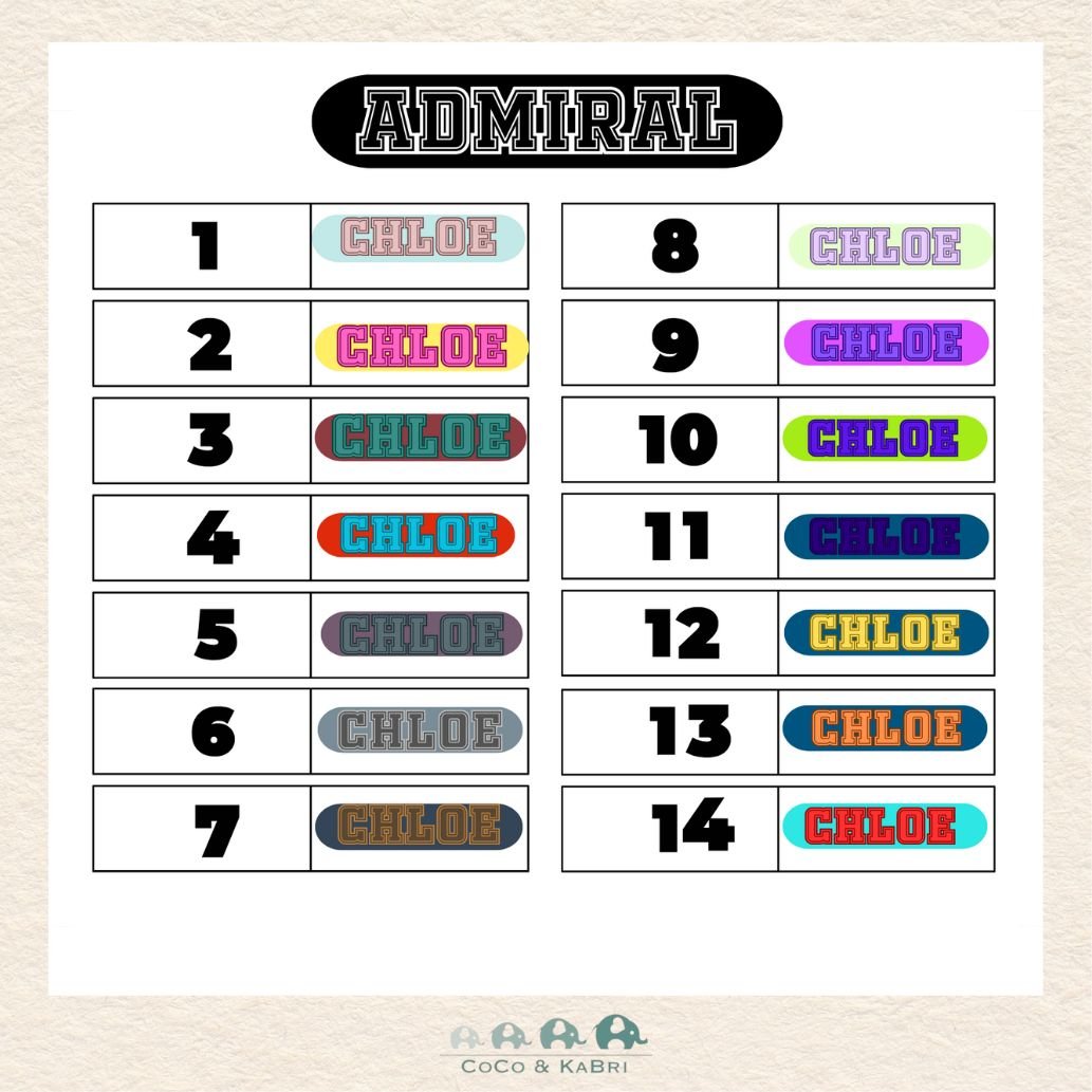 Custom Name Sticker - Admiral Font, CoCo & KaBri Children's Boutique