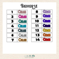 Custom Name Sticker - Badhorse Font, CoCo & KaBri Children's Boutique