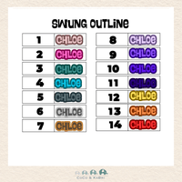 Custom Name Sticker - Swung Font Bold, CoCo & KaBri Children's Boutique
