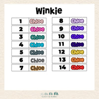 Custom Name Sticker - Winkie Font, CoCo & KaBri Children's Boutique