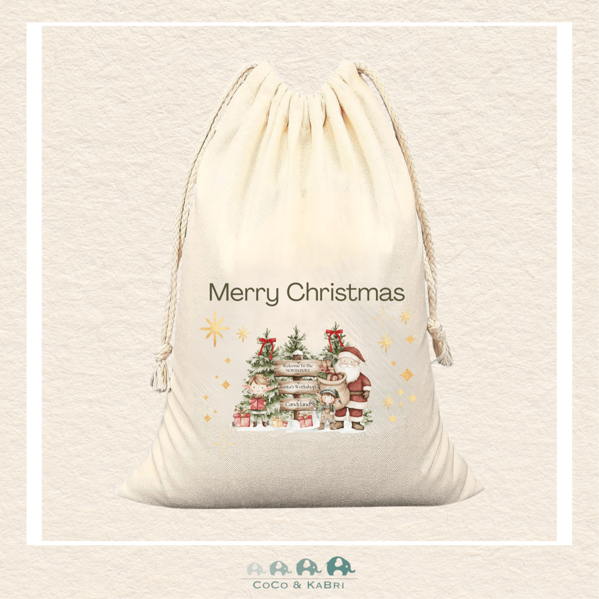 Custom Santa Sack - North Pole Medium (Made To Order), CoCo & KaBri Children's Boutique