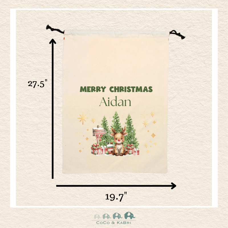 Custom Santa Sack - Rudolph Large Bag (Made To Order), CoCo & KaBri Children's Boutique