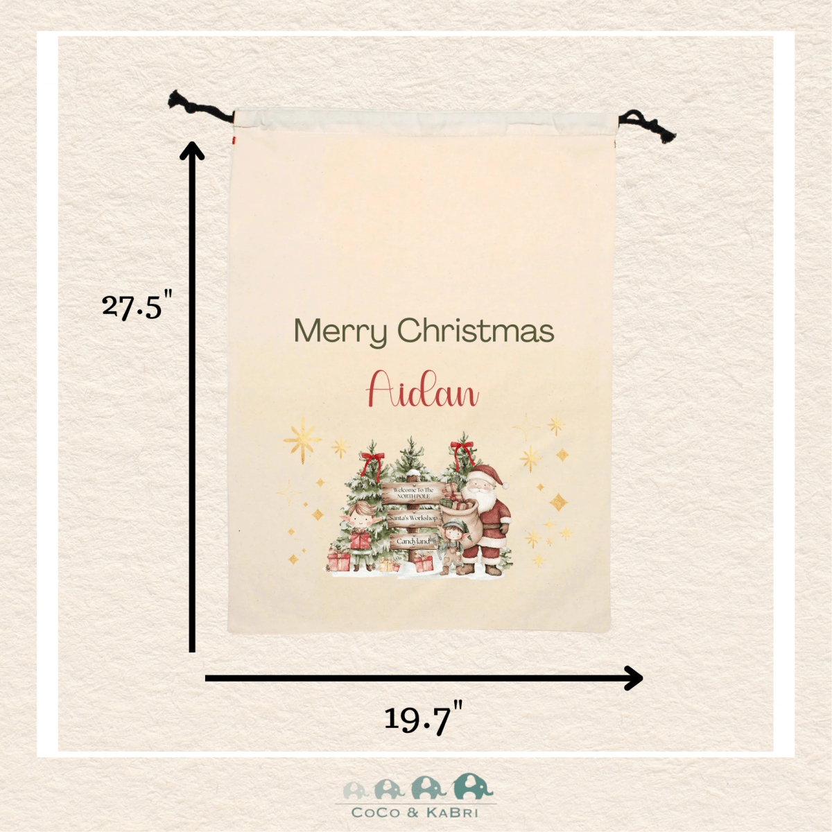 Custom Santa Sack - Santa Large Bag (Made To Order), CoCo & KaBri Children's Boutique