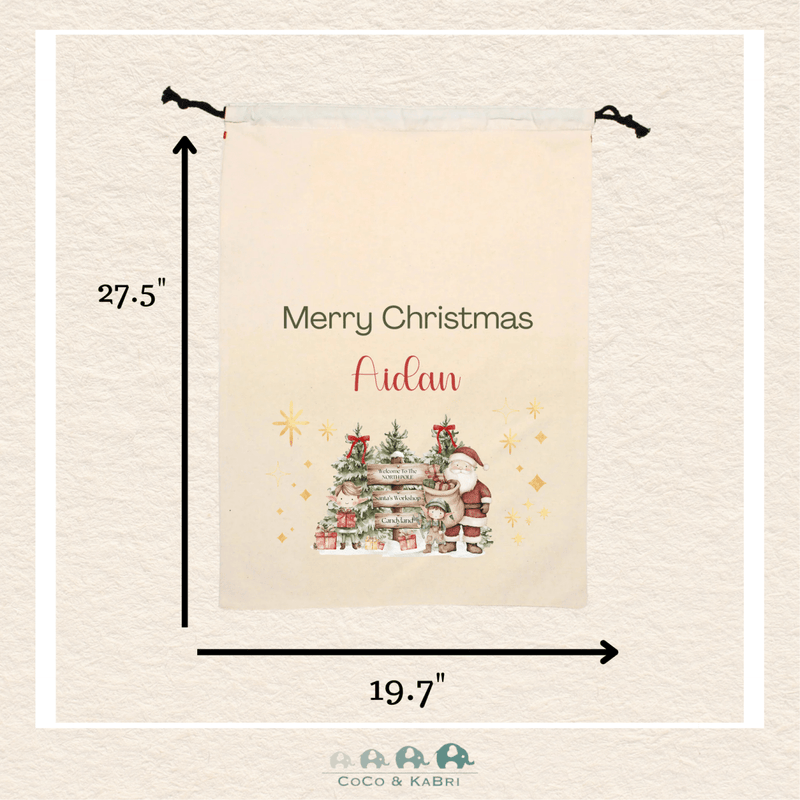 Custom Santa Sack - Santa Large Bag (Made To Order), CoCo & KaBri Children's Boutique