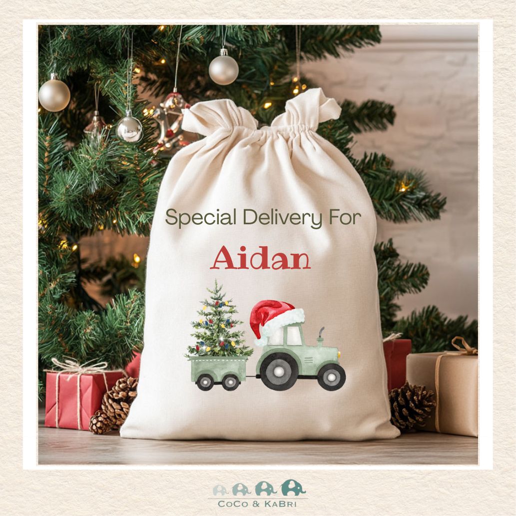 Custom Santa Sack - Tractor Large Bag (Made To Order), CoCo & KaBri Children's Boutique