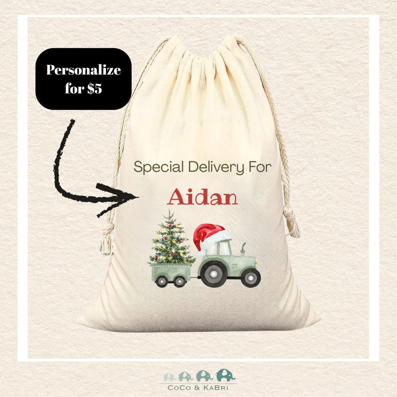 Custom Santa Sack - Tractor Medium Bag (Made To Order), CoCo & KaBri Children's Boutique