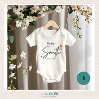 Customized Baby Announcement Diaper Shirt - White (Made to Order), CoCo & KaBri Children's Boutique