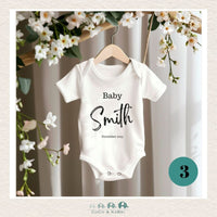 Customized Baby Announcement Diaper Shirt - White (Made to Order), CoCo & KaBri Children's Boutique