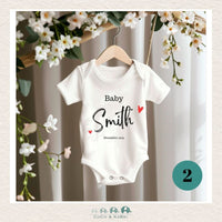 Customized Baby Announcement Diaper Shirt - White (Made to Order), CoCo & KaBri Children's Boutique