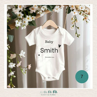 Customized Baby Announcement Diaper Shirt - White (Made to Order), CoCo & KaBri Children's Boutique