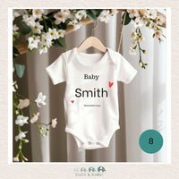 Customized Baby Announcement Diaper Shirt - White (Made to Order), CoCo & KaBri Children's Boutique