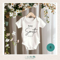 Customized Baby Announcement Diaper Shirt - White (Made to Order), CoCo & KaBri Children's Boutique