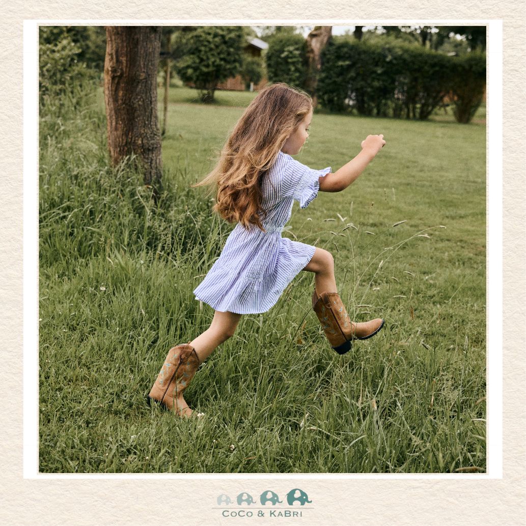 Daily 7 Striped Blue Dress, CoCo & KaBri Children's Boutique, Brooks Alberta Canada