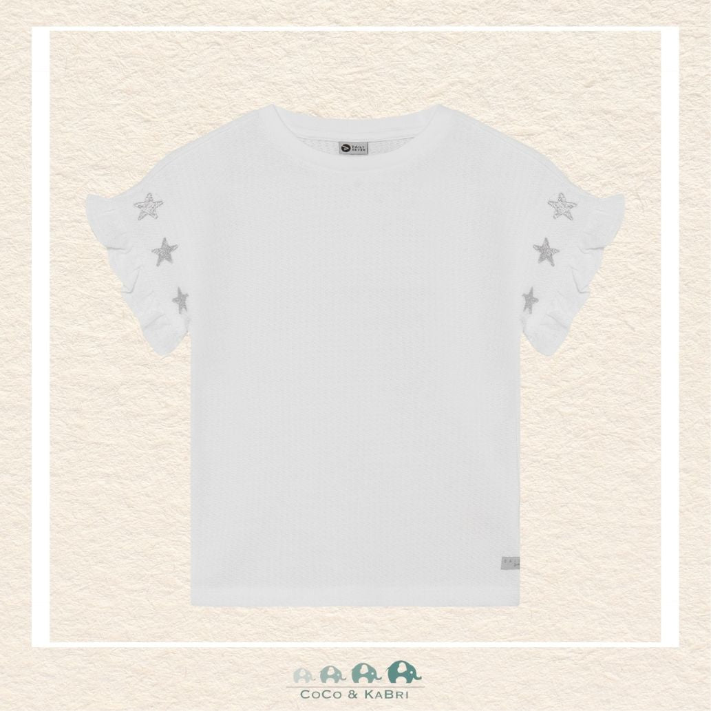 Daily 7: White Short Sleeve Top with Stars, CoCo & KaBri Children's Boutique