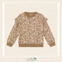 Front view of the Daily7 Girl's Sweatshirt in a rich chocolate brown featuring a large, charming heart design on the chest and a cozy crew neckline
