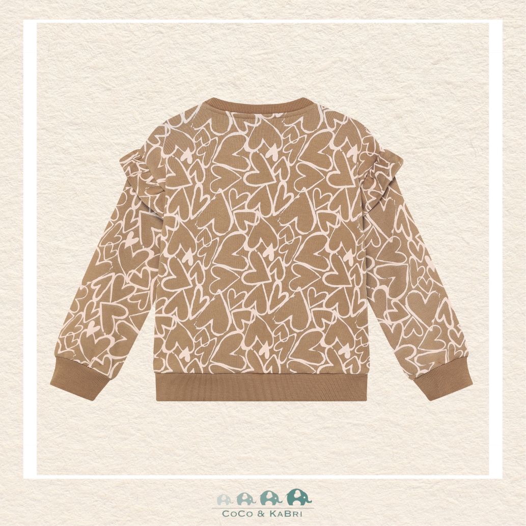 Back view of the Daily7 Brown Heart Sweatshirt showing the clean, modern silhouette and the durable, premium knit construction