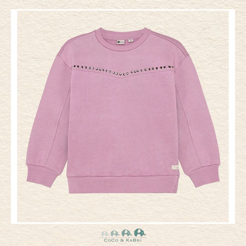Daily7 Girls' Organic Cotton Studded Sweater in Valerian, CoCo & KaBri Children's Boutique, Brooks Alberta Canada