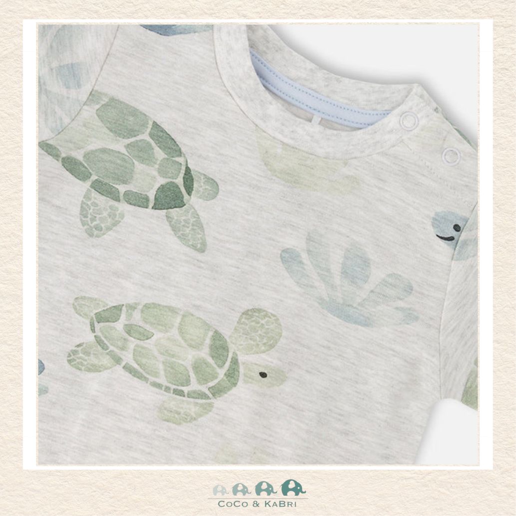 🇨🇦 Deux Par Deux: Baby Boy Two Piece Tshirt & Shorts (Turtle), Close up of Top, CoCo & KaBri Children's Boutique, , Brooks Alberta Canada