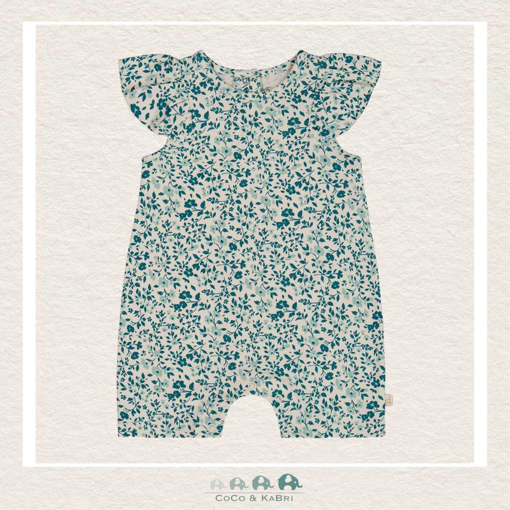 🇨🇦 Deux Par Deux Baby Girl Printed Ditsy Blue Romper, CoCo & KaBri Children's Boutique