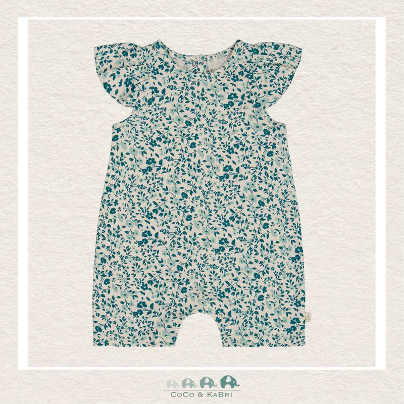🇨🇦 Deux Par Deux Baby Girl Printed Ditsy Blue Romper, CoCo & KaBri Children's Boutique