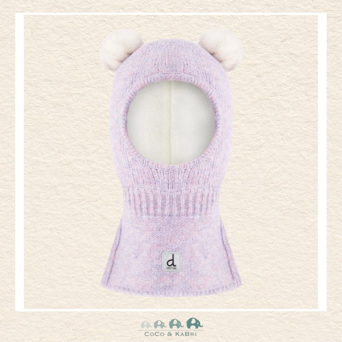 Deux par Deux Baby Knit Bear Balaclava Lavender 6/24m, CoCo & KaBri Children's Boutique, Brooks Alberta Canada