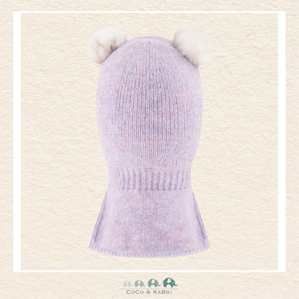 Deux par Deux Baby Knit Bear Balaclava Lavender 6/24m, CoCo & KaBri Children's Boutique, Brooks Alberta Canada