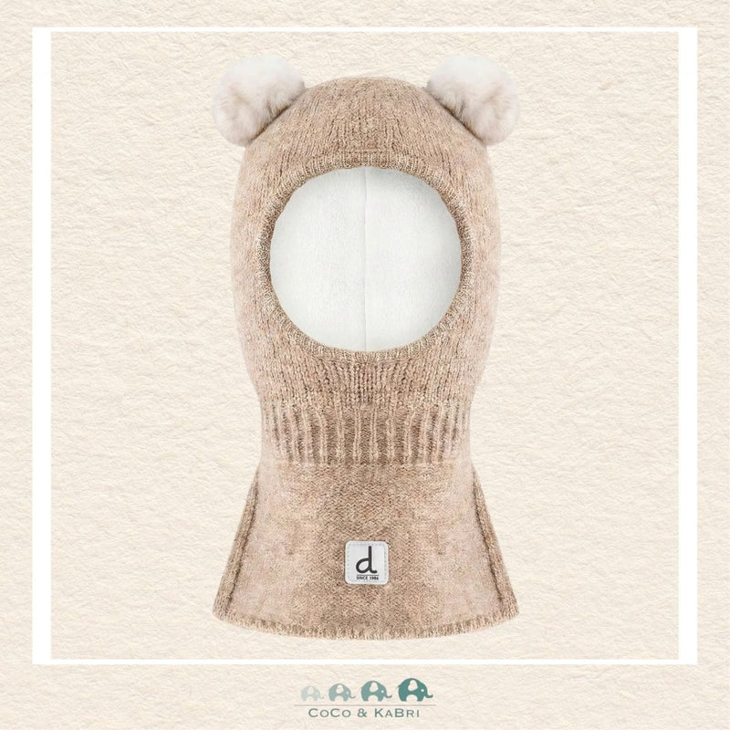 Deux Par Deux: Baby Knit Bear Balaclava Light Taupe 6/24m, CoCo & KaBri Children's Boutique, Brooks Alberta Canada