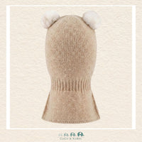 Deux Par Deux: Baby Knit Bear Balaclava Light Taupe 6/24m, CoCo & KaBri Children's Boutique, Brooks Alberta Canada