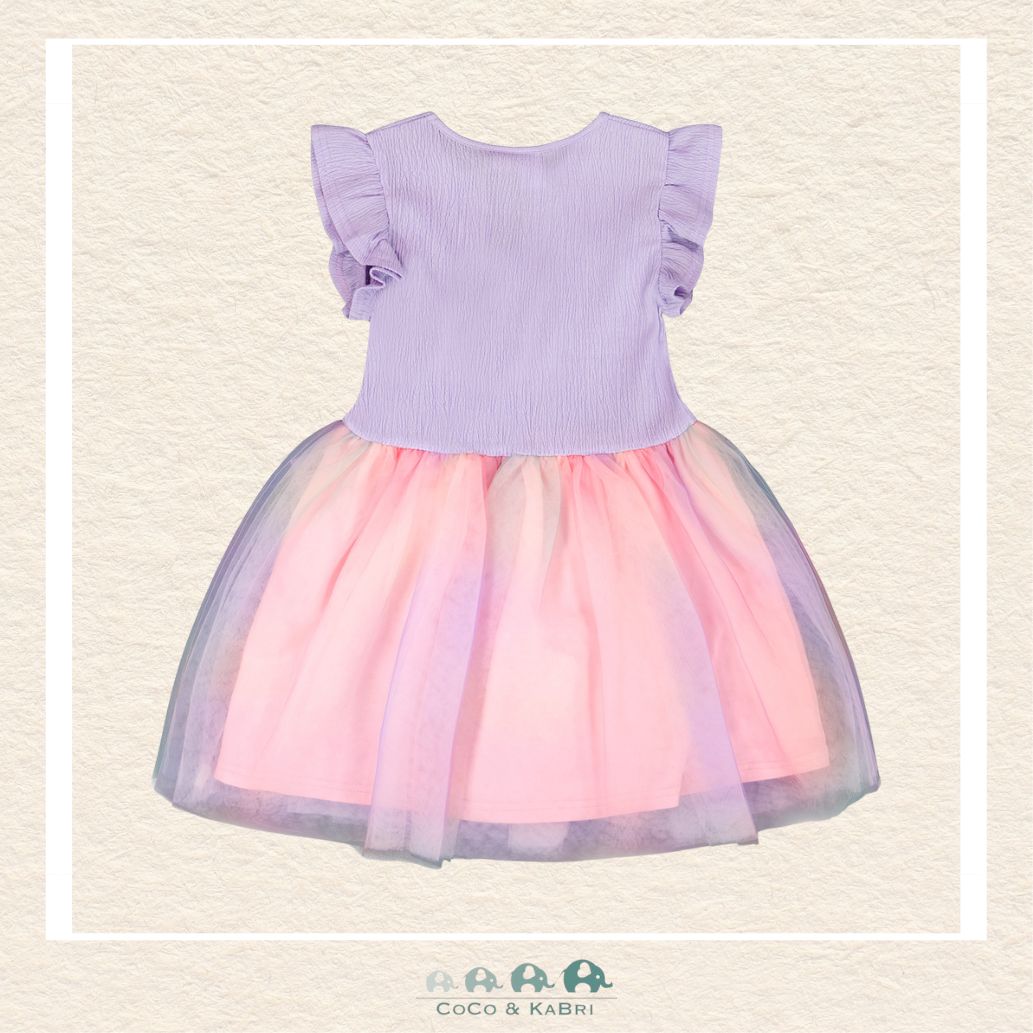 🇨🇦 Deux Par Deux: Bi - Material Mesh Dress Lilac, CoCo & KaBri Children's Boutique