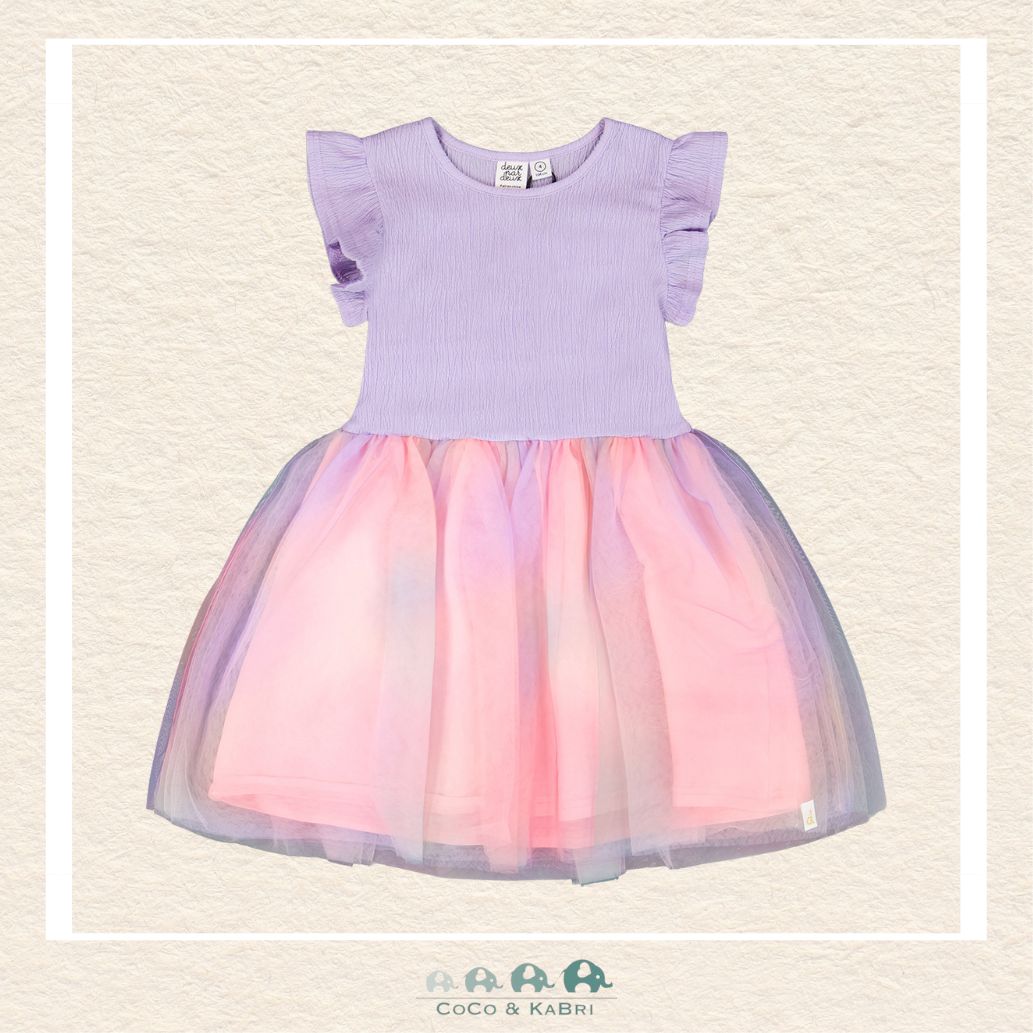 🇨🇦 Deux Par Deux: Bi - Material Mesh Dress Lilac, CoCo & KaBri Children's Boutique