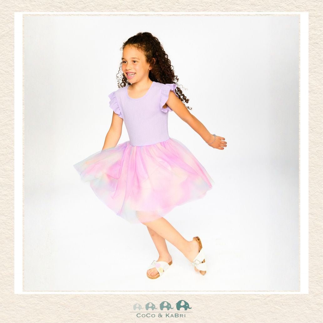 🇨🇦 Deux Par Deux: Bi - Material Mesh Dress Lilac, CoCo & KaBri Children's Boutique