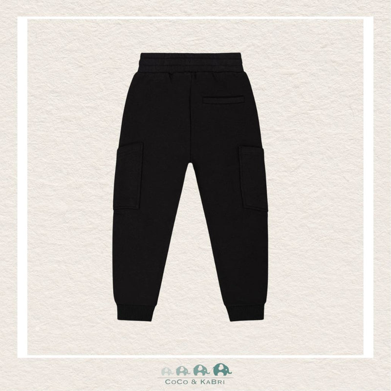🇨🇦 Deux Par Deux: Boys Black French Terry Sweat Pants, CoCo & KaBri Children's Boutique