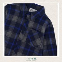 🇨🇦 Deux Par Deux: Boys Plaid Shirt - Grey/Navy, CoCo & KaBri Children's Boutique