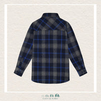 🇨🇦 Deux Par Deux: Boys Plaid Shirt - Grey/Navy, CoCo & KaBri Children's Boutique