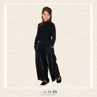🇨🇦 Deux Par Deux Brushed Rib Mock Neck Top - Black, CoCo & KaBri Children's Boutique