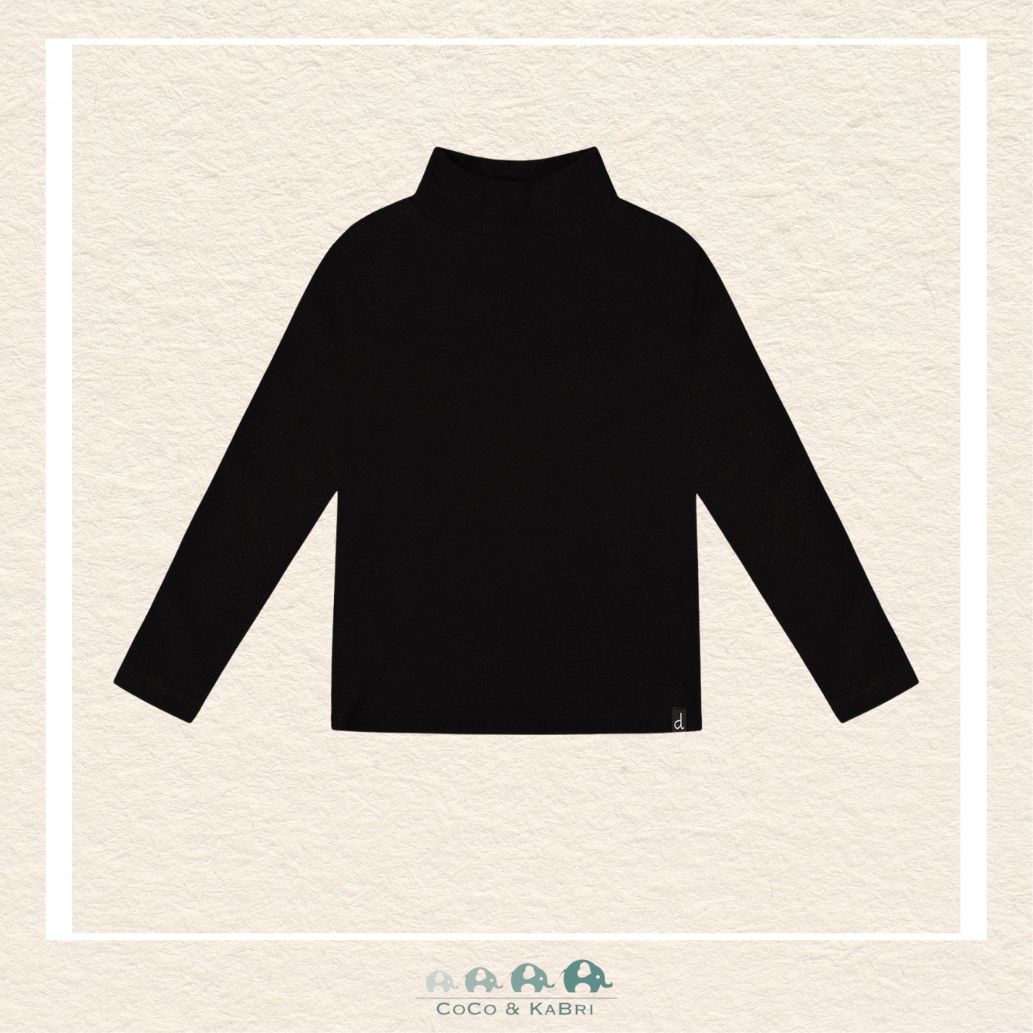 🇨🇦 Deux Par Deux Brushed Rib Mock Neck Top - Black, CoCo & KaBri Children's Boutique