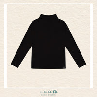 🇨🇦 Deux Par Deux Brushed Rib Mock Neck Top - Black, CoCo & KaBri Children's Boutique