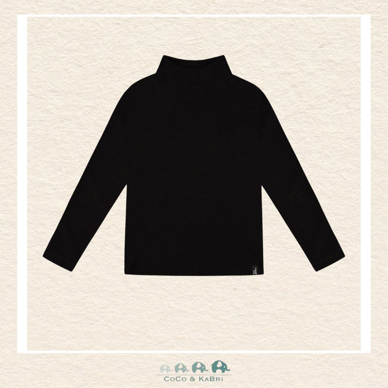 🇨🇦 Deux Par Deux Brushed Rib Mock Neck Top - Black, CoCo & KaBri Children's Boutique