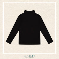 🇨🇦 Deux Par Deux Brushed Rib Mock Neck Top - Black, CoCo & KaBri Children's Boutique