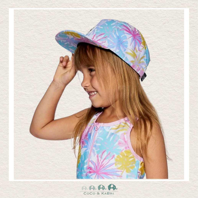 🇨🇦 Deux Par Deux Cap Palm Leaf Pastel Print, CoCo & KaBri Children's Boutique