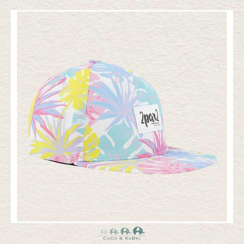 🇨🇦 Deux Par Deux Cap Palm Leaf Pastel Print, CoCo & KaBri Children's Boutique
