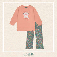 Deux Par Deux - Cat Sweatshirt with Floral Leggings, CoCo & KaBri Children's Boutique, Brooks Alberta Canada